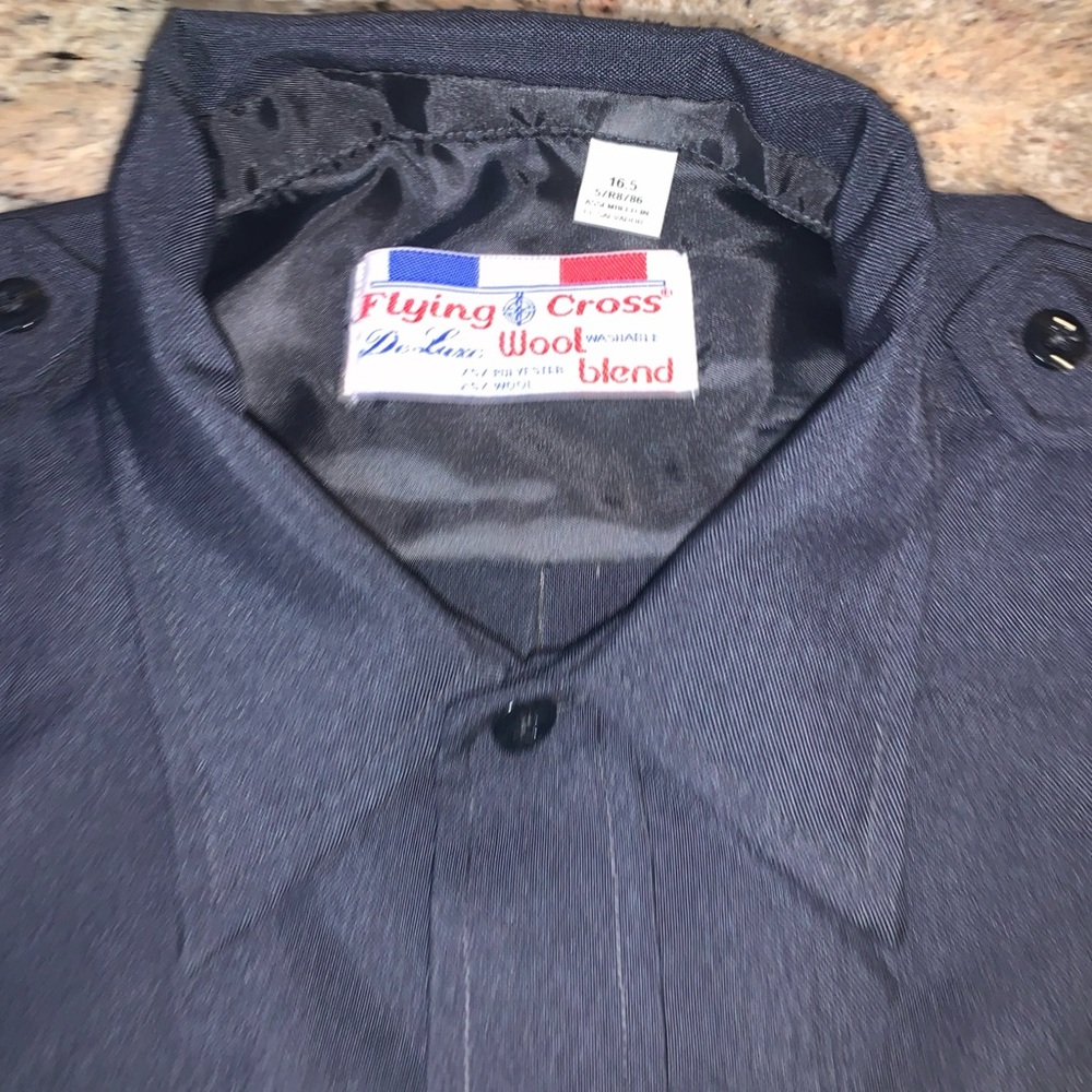 Men's Navy Police Wool Blend Shirt XL 16.5